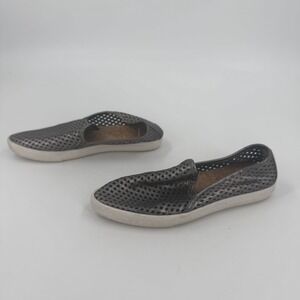 Jibs Sneakers Womens Size 7 Gray Perforated Metallic Almond Toe Comfort Slip On